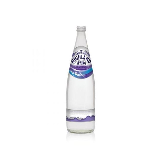 HIGHLAND SPRING STILL WATER GLASS BOTTLE 1 Litre (12 PACK)