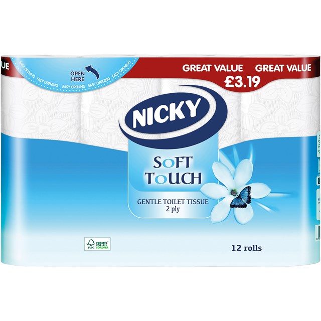 NICKY SOFT TOUCH 12 PACK 2-PLY £3.19