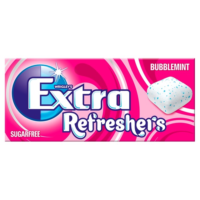 WRIGLEYS EXTRA REFRESHERS BUBBLEMINT 7 Pieces (16 PACK)