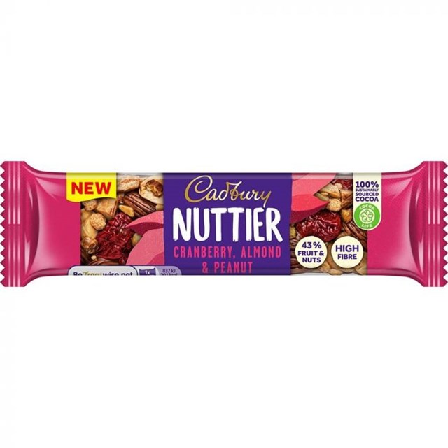 CADBURY NUTTIER CRANBERRY ALMOND & PEANUT 40g (3 PACK)