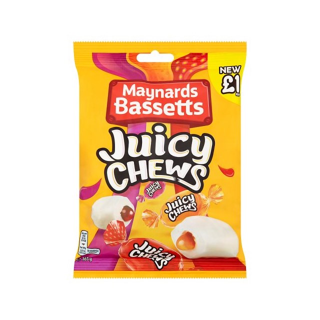 MAYNARDS BASSETTS £1 JUICY CHEWS 165g (12 PACK)