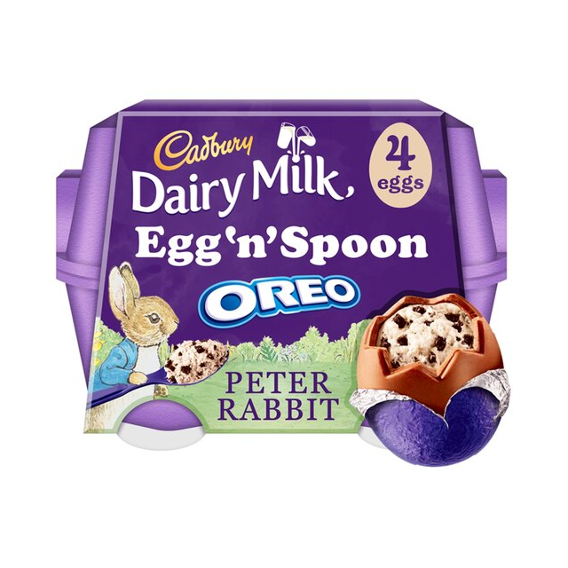 CADBURYS DAIRY MILK EGG 'N' SPOON OREO PETER RABBIT 128g (4 Eggs)