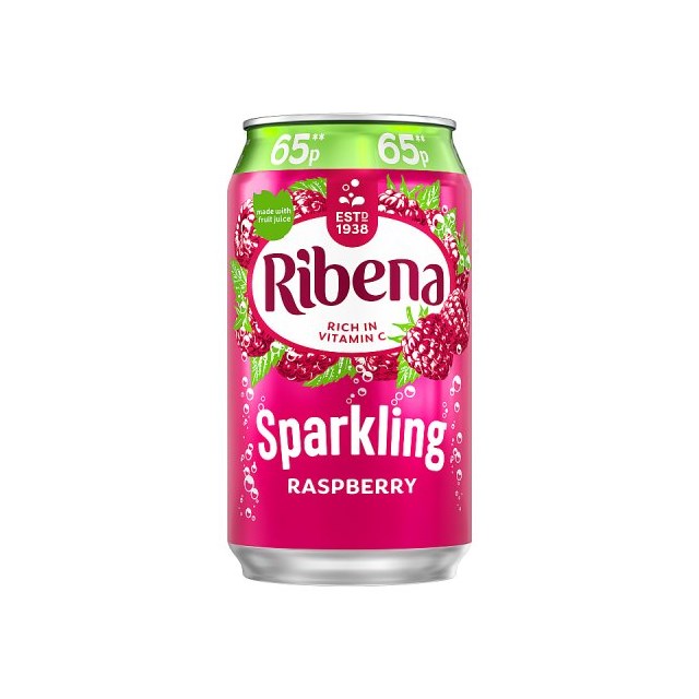 RIBENA SPARKLING RASPBERRY 330ml 65p (24 PACK)