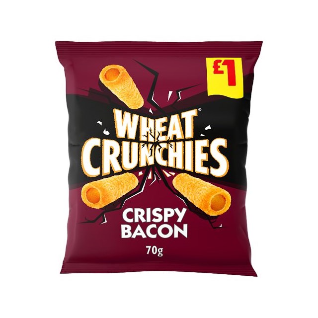WHEAT CRUNCHIES CRISPY BACON 70g £1 (14 pack)