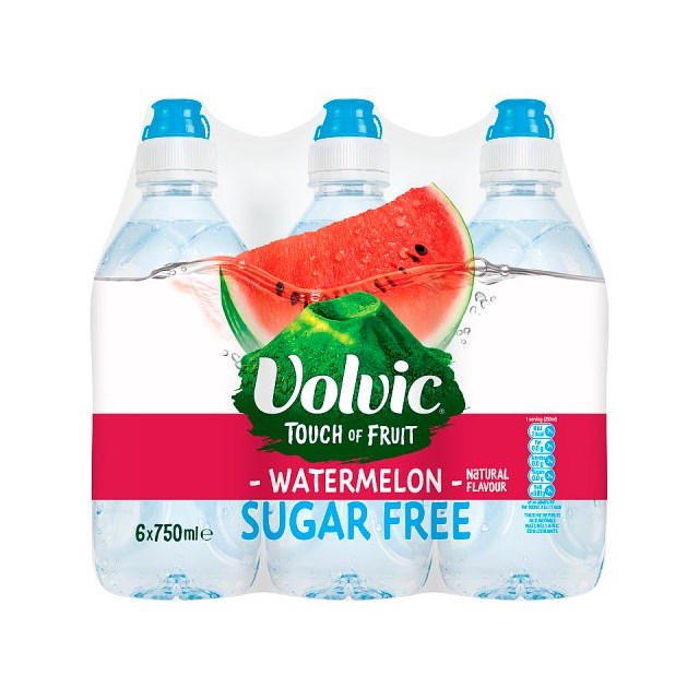 VOLVIC TOUCH OF FRUIT SPORT WATERMELON SUGAR FREE 750ml (6 PACK)