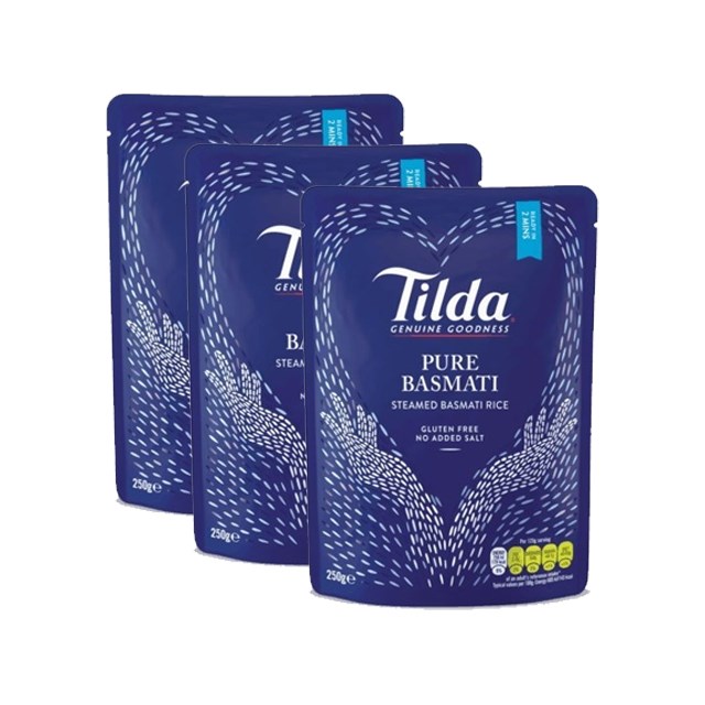 TILDA PURE BASMATTI STEAMED RICE 250g 3 PACK