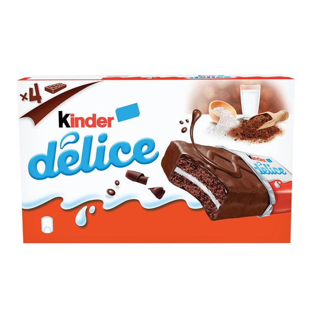 KINDER DELICE CHOCOLATE CAKE BARS (24 x 4 Pack)