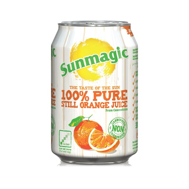 SUNMAGIC CAN ORANGE JUICE AUGUST DATED