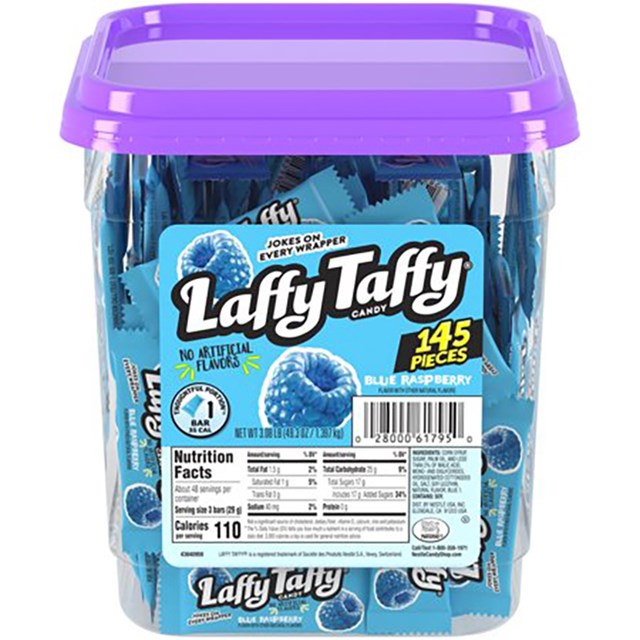 USA LAFFY TAFFY TUBS BLUE RASPBERRY 145 Pieces 1.39kg 1 OCTOBER DATED