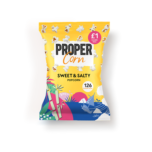 PROPERCORN SWEET & SALTY POPCORN £1 NOVEMBER 18TH DATED