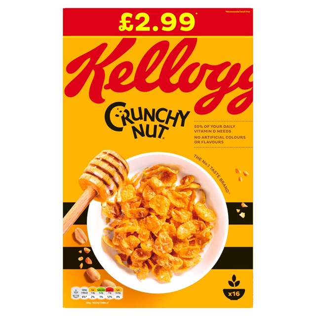 KELLOGGS £2.99 CRUNCHY NUT CORNFLAKES