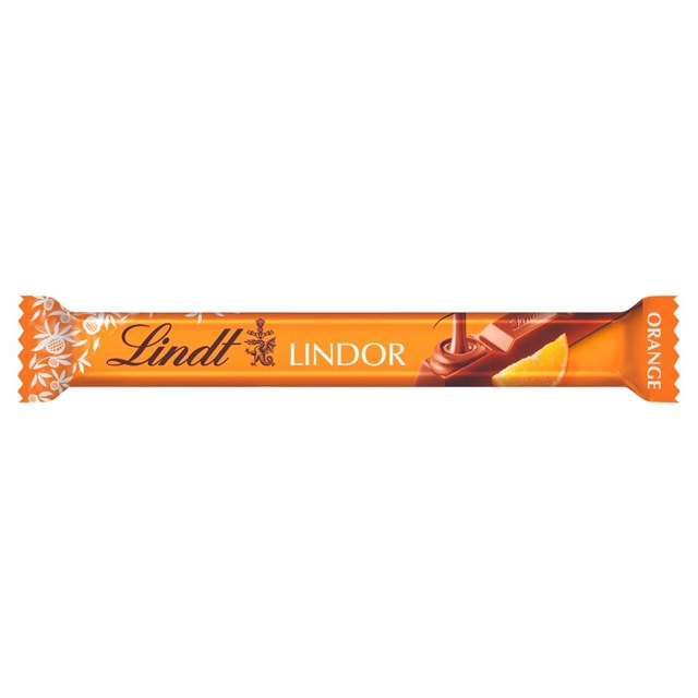 LINDT LINDOR ORANGE CHOCOLATE TREAT BAR 38g (24 PACK)