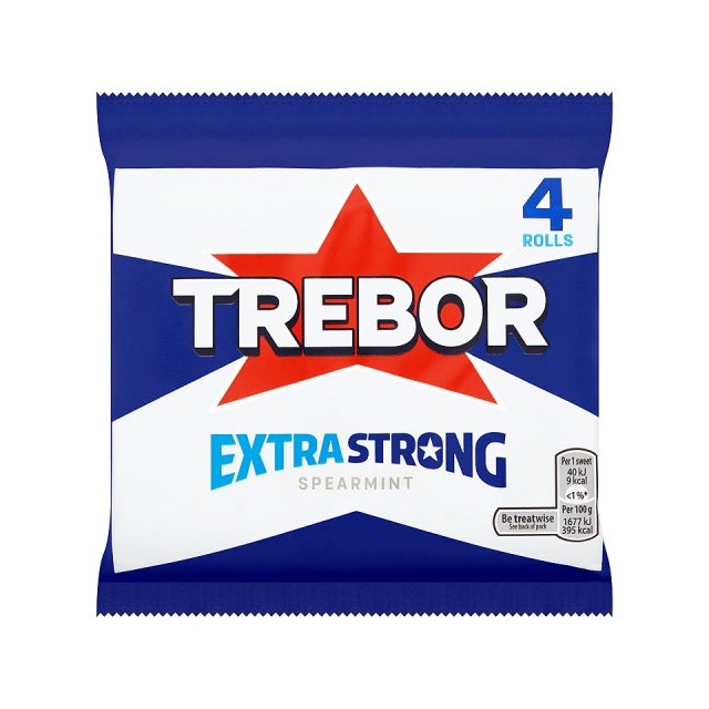 TREBOR EXTRA STRONG MINTS SPEARMINT (12 x 4 PACK)