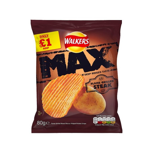 WALKERS £1 MAX FLAME GRILLED STEAK