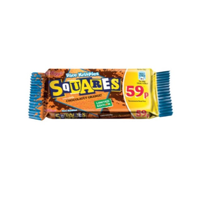 KELLOGGS RICE KRISPIE SQUARES CHOCOLATEY ORANGE 36g 59p (30 PACK)