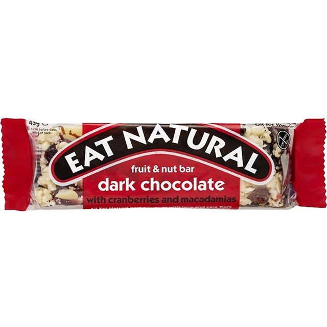 EAT NATURAL DARK CHOCOLATE WITH CRANBERRIES & MACADAMIAS 45g (12 PACK)