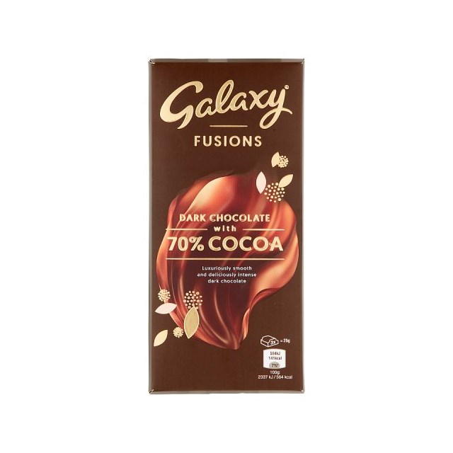 GALAXY FUSIONS DARK CHOCOLATE WITH 70% COCOA 100g (20 pack)