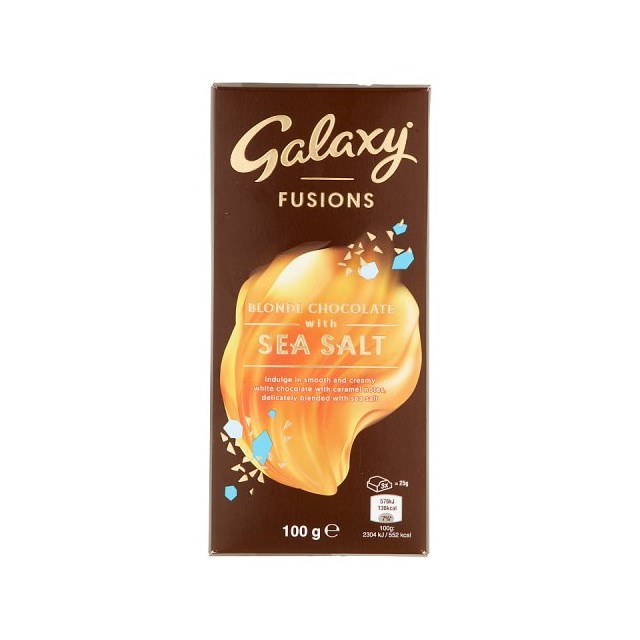 GALAXY FUSIONS BLONDE CHOCOLATE WITH SEA SALT 100g (20 pack)