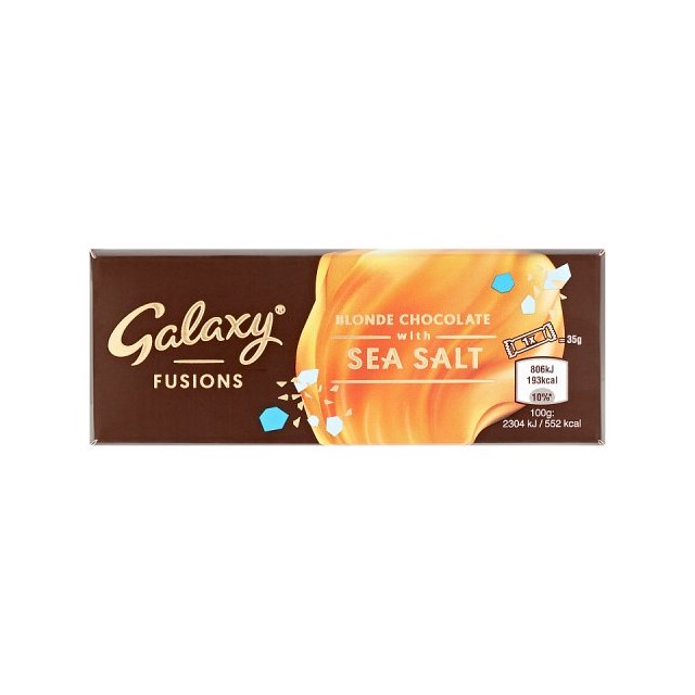 GALAXY FUSIONS BLONDE CHOCOLATE WITH SEA SALT 35g (19 pack)