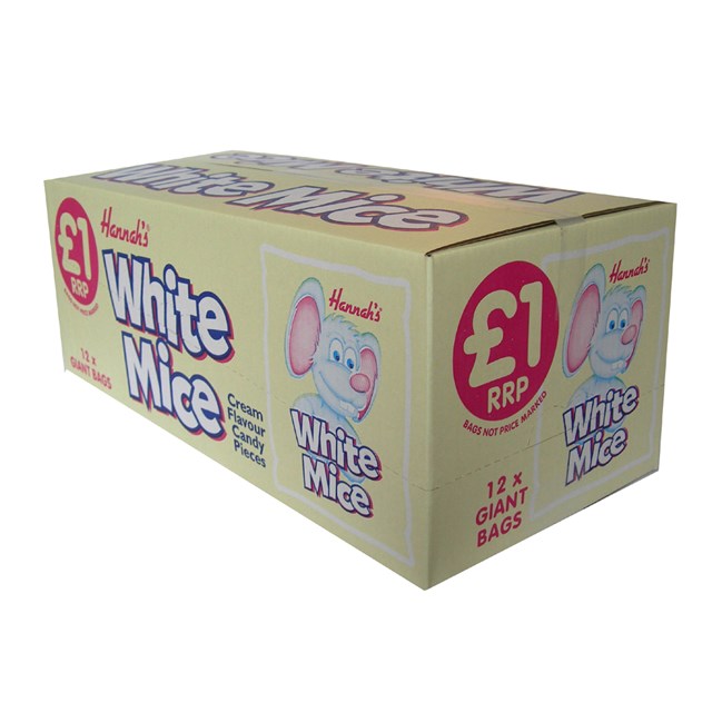 HANNAHS WHITE MICE 200g £1 (12 PACK) 31 OCTOBER DATED