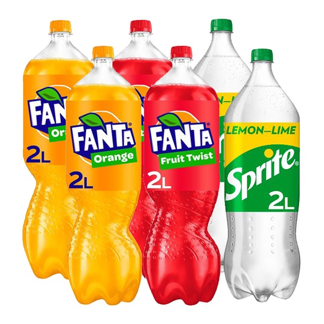 FANTA VARIETY 2 FANTA ORANGE 2 FANTA FRUIT TWIST 2 SPRITE 2LITRE