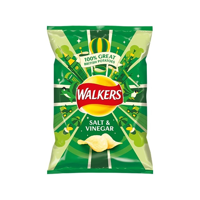 WALKERS SALT & VINEGAR 32.5g Bags (32 PACK)