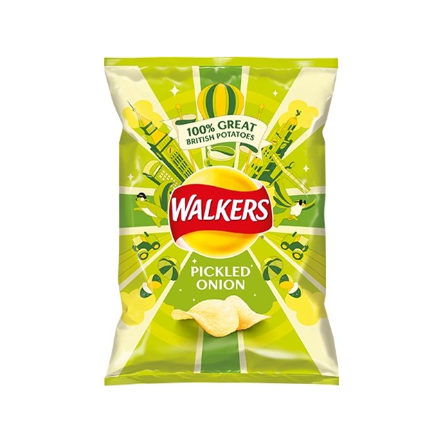 WALKERS PICKLED ONION 32.5g Bags (32 PACK)