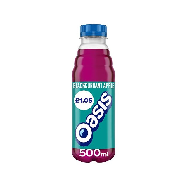 OASIS BLACKCURRANT & APPLE 500ml £1 (12 PACK)