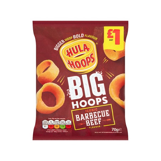 Hula Hoops Barbecue Beef 70g £1 (20 Pack)
