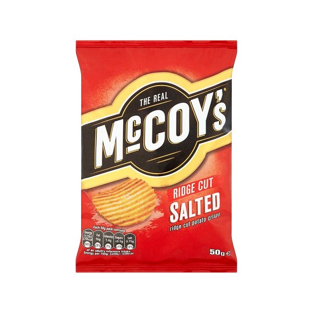 MCCOYS SALTED RIDGE CUT CRISPS 45g (36 PACK)