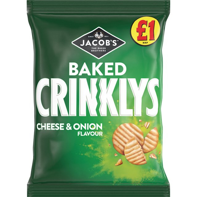 MINI CHEDDARS £1 CRINKLY CHEESE & ONION 125g (12 PACK)