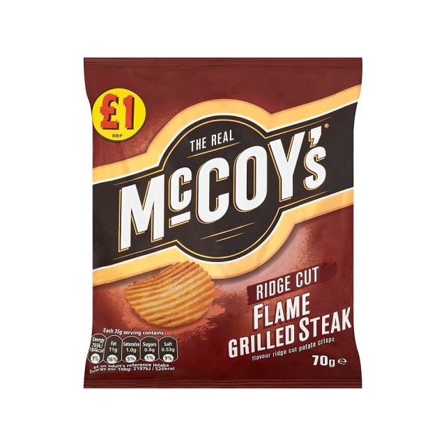 MCCOYS £1 FLAME GRILLED STEAK 65g (16 PACK)