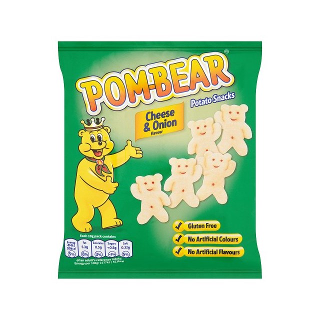 POMBEAR CHEESE & ONION 19g (36 Pack)