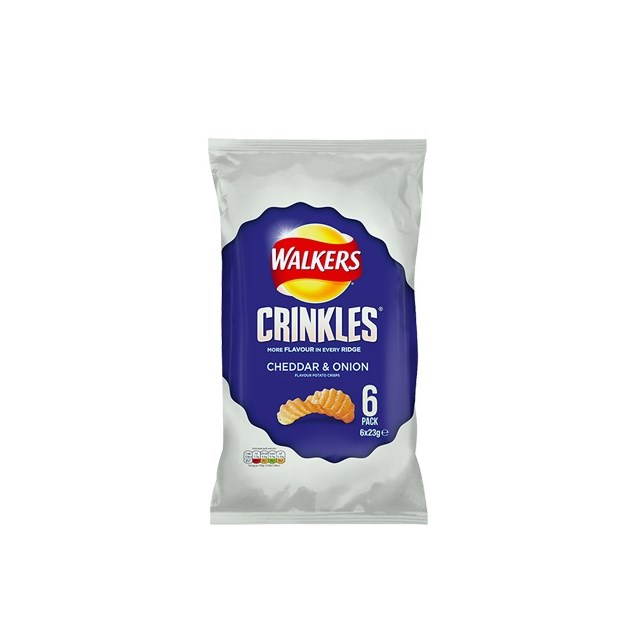 WALKERS CRINKLES CHEDDAR & ONION 6PACK