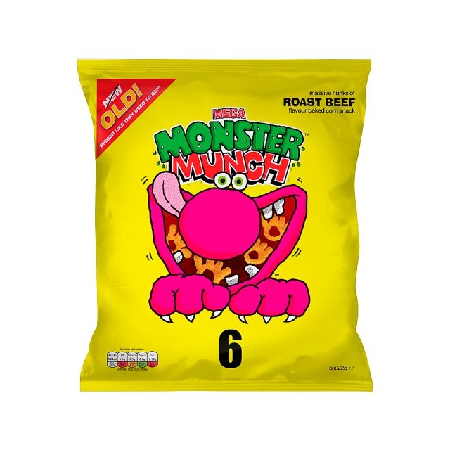 WALKERS 6PACK MONSTER MUNCH BEEF