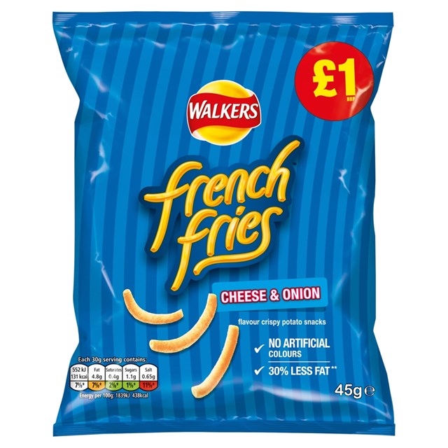 WALKERS £1 FRENCH FRIES CHEESE & ONION 45g (15 PACK)