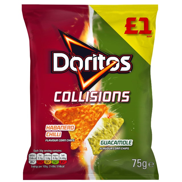 DORITOS £1 COLLISIONS HABANERO CHILLI & GUACAMOLE