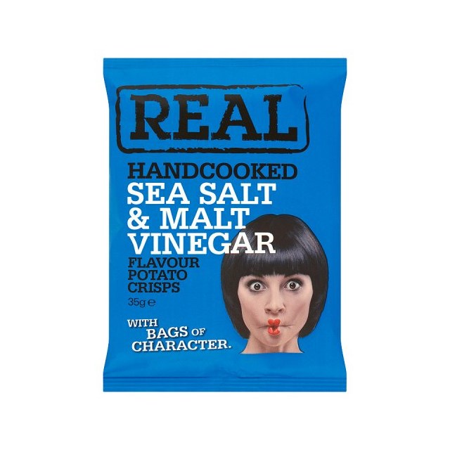 REAL CRISPS SEA SALT & MALT VINEGAR