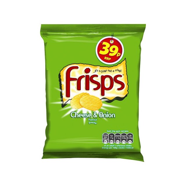 FRISPS CHEESE & ONION 34g 39p (30PACK) FRISPS CHEESE & ONION 34g 39p (30PACK)