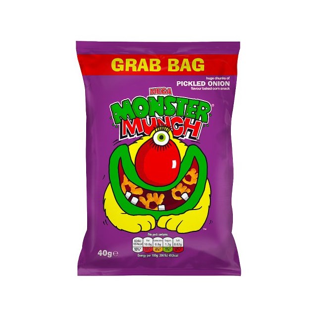 MONSTER MUNCH BIG GRAB BAG PICKLED ONION 40g (30 PACK)