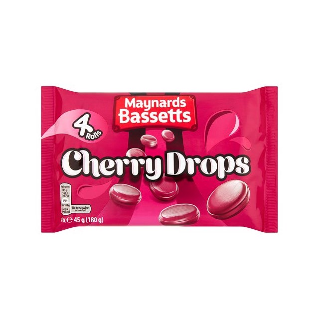 MAYNARDS BASSETTS CHERRY DROPS (9 x 4PACK)