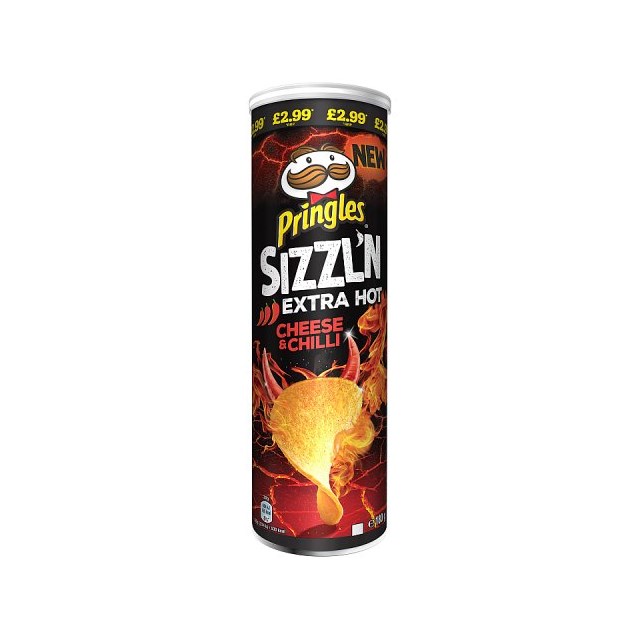 PRINGLES £2.99 SIZZLIN CHEESE & CHILLI 180g (6 PACK)
