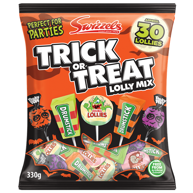 **SWIZZELS HALLOWEEN TRICK OR TREAT LOLLIES 10 PACKS OF 30 OF YOUR FAVOURITES