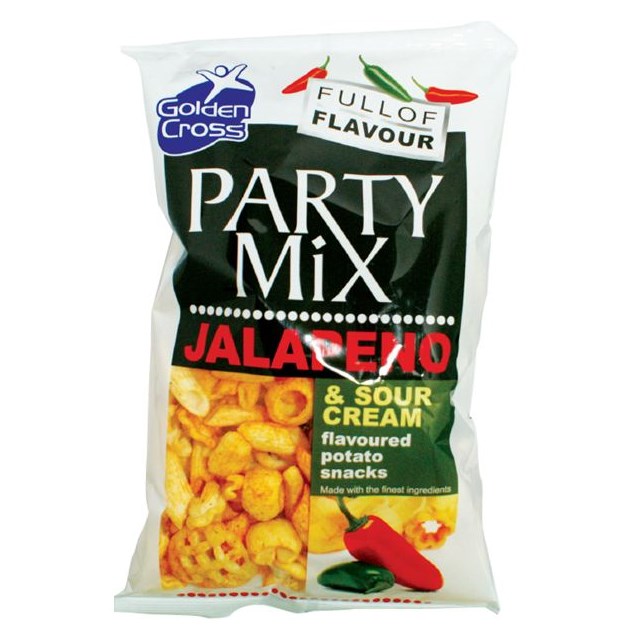 GOLDEN CROSS PARTY MIX JALEPENO & SOUR CREAM 125g (12 PACK)