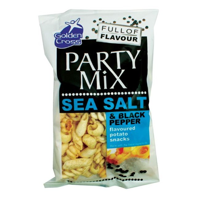 GOLDEN CROSS PARTY MIX SEA SALT & PEPPER 125g (12 PACK)