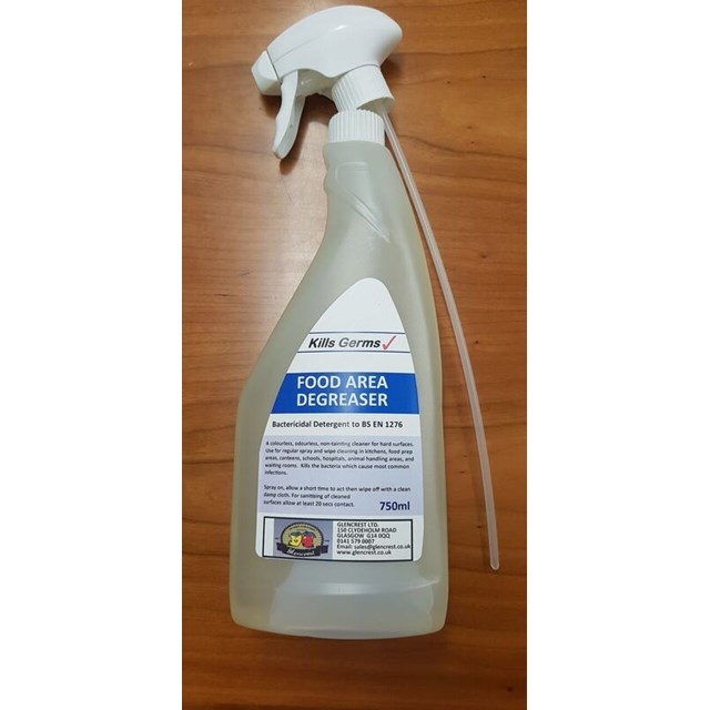 GLENCREST 750ml FOOD AREA ANTI BAC CLEANER & DEGREASER SPRAY DETERGENT SPRAY