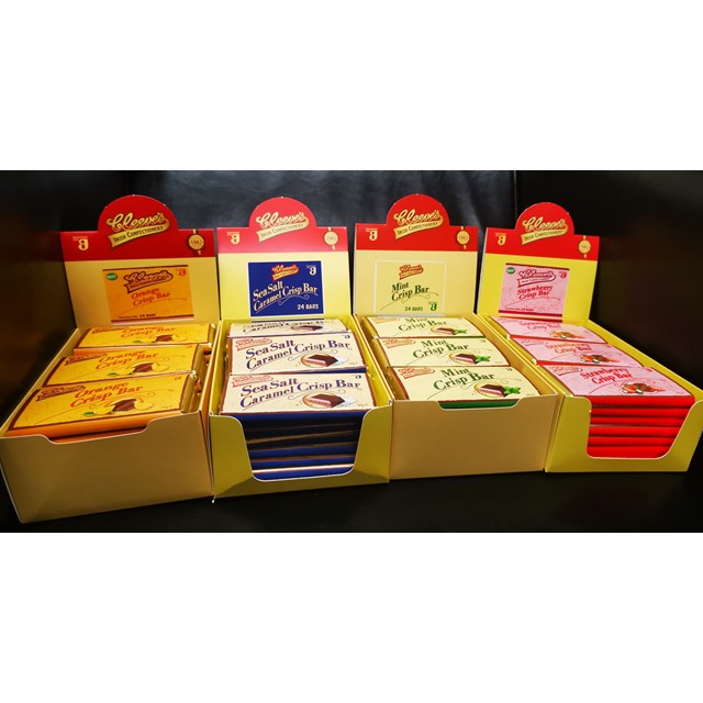 CLEEVES CHOCOLATE 6 MINT, 6 STRAWBERRY, 6 ORANGE, 6 SALTED CARAMEL