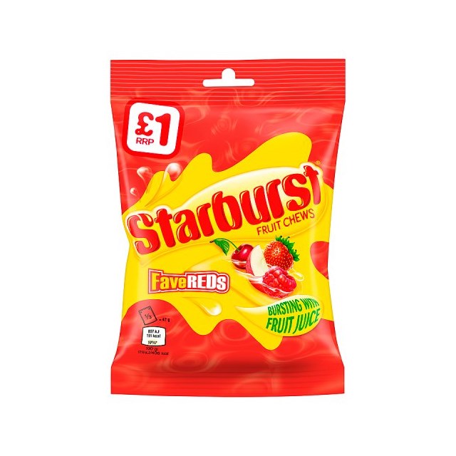 STARBURST FAVE REDS 150g (12 PACK)