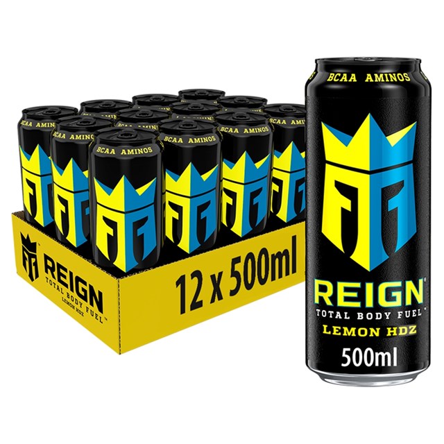 REIGN ENERGY DRINK LEMON HDZ 500ml £1.49 (12 PACK)