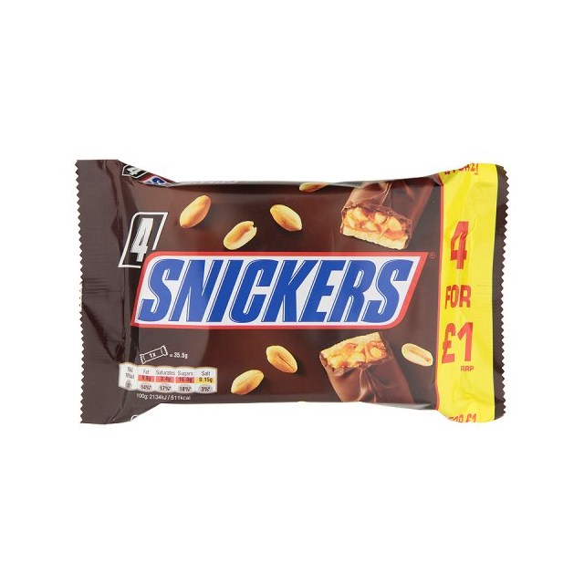 SNICKERS £1 SNACKSIZE 4PACK